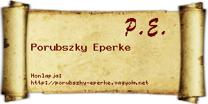Porubszky Eperke névjegykártya